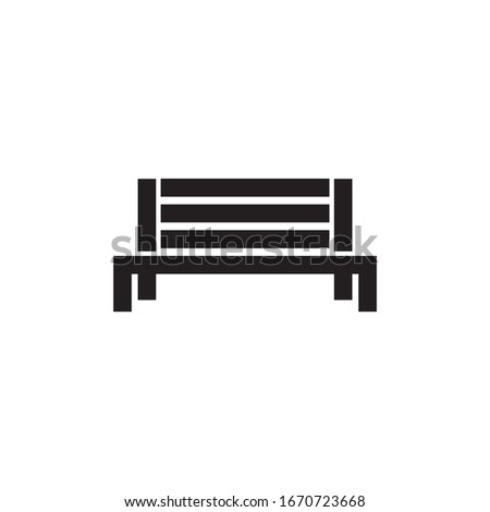Bench icon in simple style. vector illustration