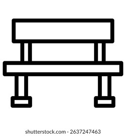 bench icon Simple thin line stroke