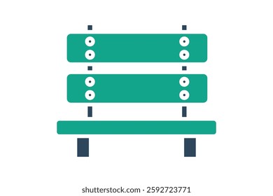 Bench icon. solid icon style. icon related to furniture. furniture elements vector illustration