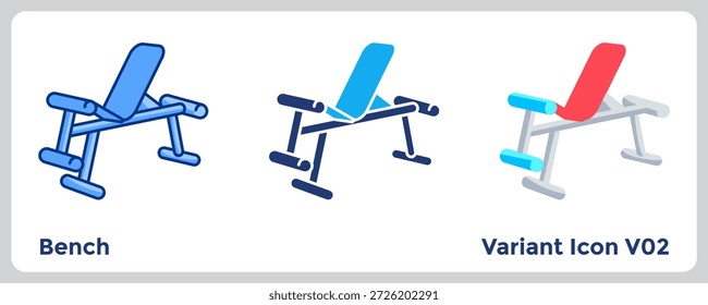Das Banksymbol unterstützt Trainingsleitfäden, Bankroutinen und Gymnastikbodenlayouts. Blau, flach, im Dualtone-Stil.