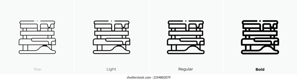 bench icon. Thin, Light Regular And Bold style design isolated on white background