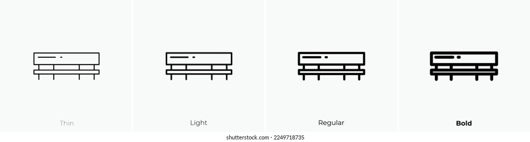 bench icon. Thin, Light Regular And Bold style design isolated on white background