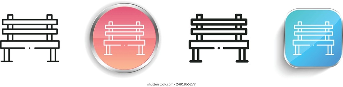 bench icon. Thin Linear, Regular and Button Style Design Isolated On White Background