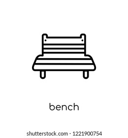 bench icon. Trendy modern flat linear vector bench icon on white background from thin line Furniture and household collection, outline vector illustration