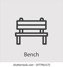 bench icon vector icon.Editable stroke.linear style sign for use web design and mobile apps,logo.Symbol illustration.Pixel vector graphics - Vector