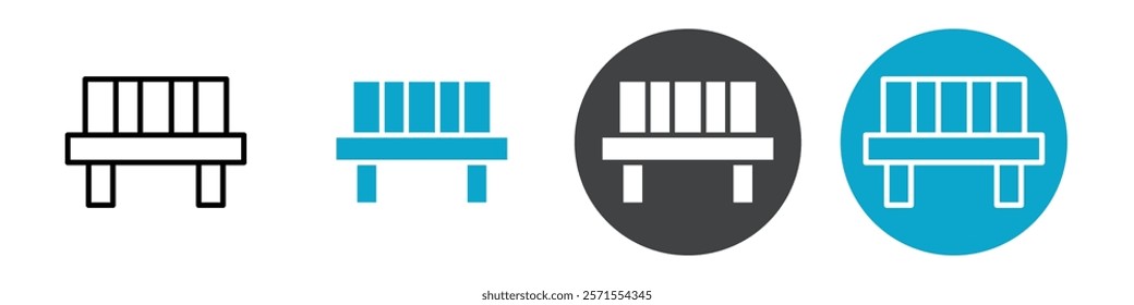 bench icon Vector illustration in black