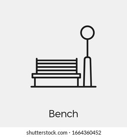 Bench icon vector. Linear style sign for mobile concept and web design. Bench symbol illustration. Pixel vector graphics - Vector.