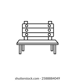 Bench icon Vector logo set flat