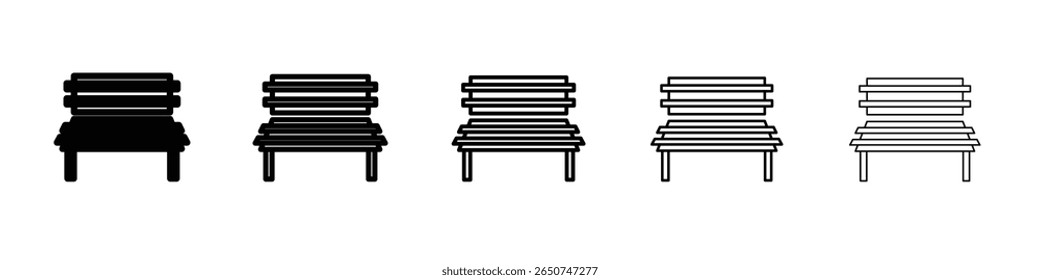 Bench icon vector outline symbol or illustration