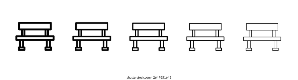 bench icon vector thin outline style sign