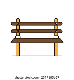 bench icon with white background vector stock illustration