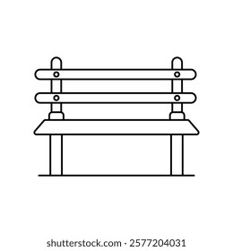 bench icon with white background vector stock illustration