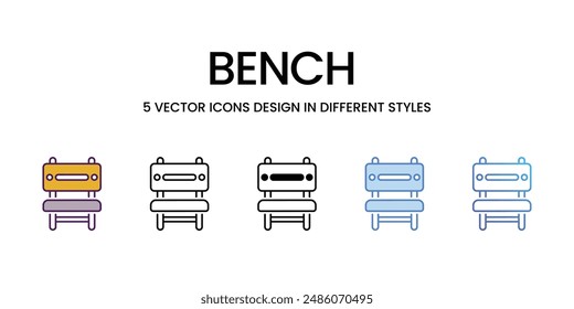 Bench icons vector set stock illustration.