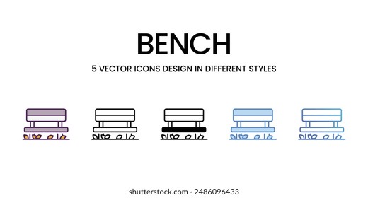 Bench icons vector set stock illustration.