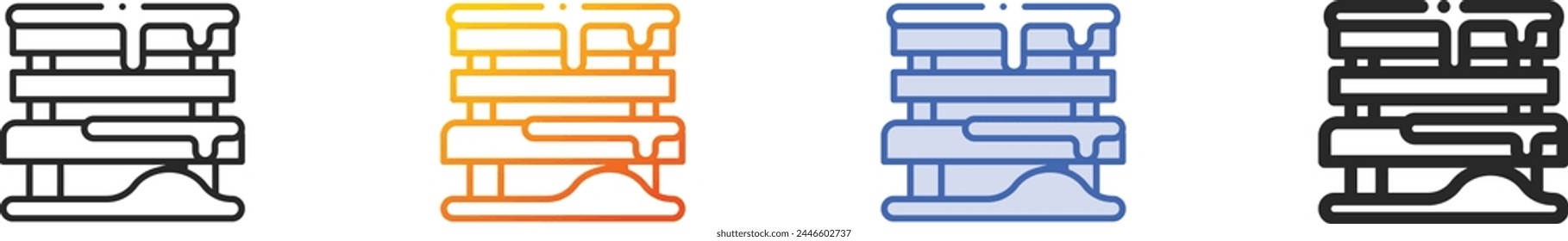 Icono de banco.Diseño lineal delgado, degradado, trazo azul y estilo audaz aislado sobre fondo blanco