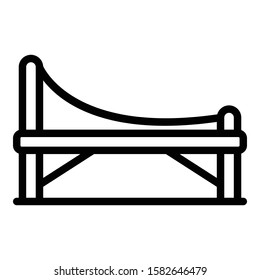 Bench with intricate back icon. Outline bench with intricate back vector icon for web design isolated on white background