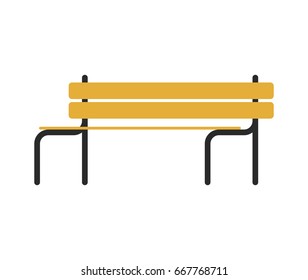 Bench isolated. Flat settle on white background.