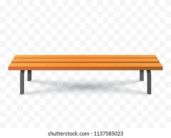 Bench isolated on white. Realistic Park wooden bench. Vector illustration