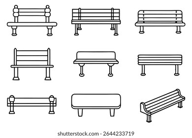 Bench line art abstract representation of comfort and simplicity.eps