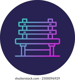 Bench Line Gradient Icon Design