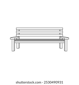 Bench line icon isolated on white background. Vector illustration.