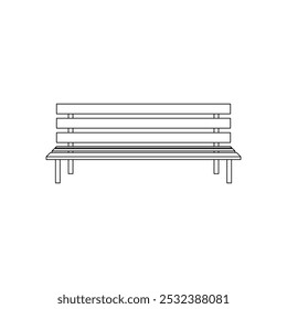 Bench line icon isolated on white background. Vector illustration.