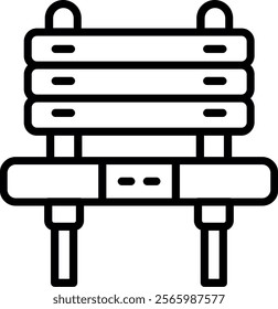 Bench Line Vector Icon Design