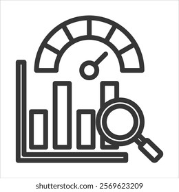 Bench Marking Outline Icon Vector Illustration