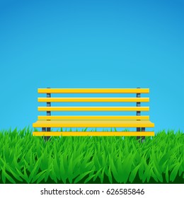 bench on grass