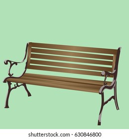 bench on a green background