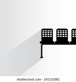 bench on white background, flat and shadow theme