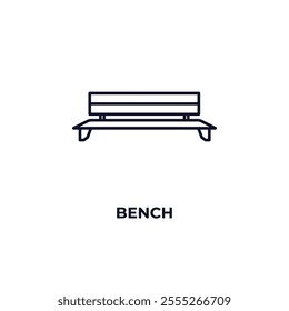 bench  outline icon. Linear vector from furniture concept. Thin line bench  icon isolated on white background