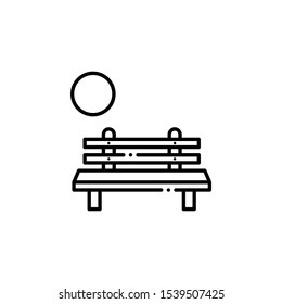 Bench outline icon. travel and tourism Illustration style.