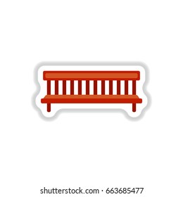 bench in paper sticker style