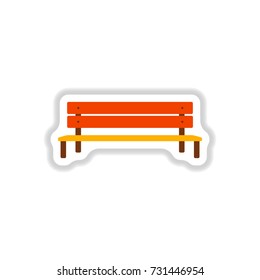 bench in paper sticker style
