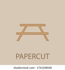 Bench papercut icon. Simple glyph, flat vector of web icons for ui and ux, website or mobile application