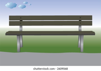bench, park, armchair
