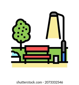 vector de icono de color de estacionamiento de banco. señal de estacionamiento de banco. ilustración de símbolo aislado