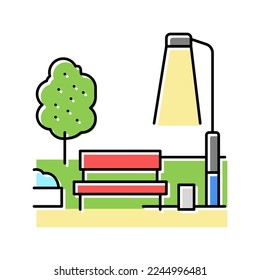 vector de icono de color de estacionamiento de banco. señal de estacionamiento de banco. ilustración de símbolo aislado