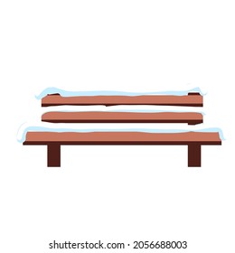a bench in the park covered with snow. christmas clip art