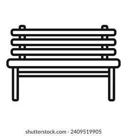 Bench park icon outline vector. Yard plan garden. Park deck