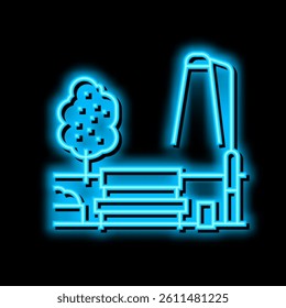 bench park neon light sign vector. bench park illustration