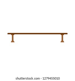 Bench park relax color concept brown vector. Town wooden equipment icon