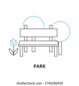 Bench in a park vector icon