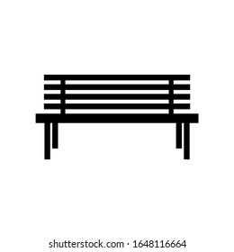 Bench park vector icon. Garden bench silhouette furniture chair. Street wooden seat.