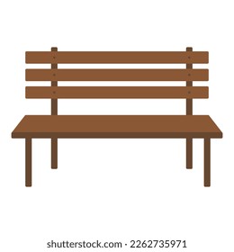 Bench. Park wooden bench illustration