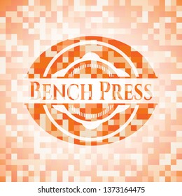 Bench Press abstract orange mosaic emblem