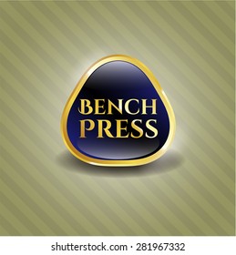 Bench press blue shiny badge