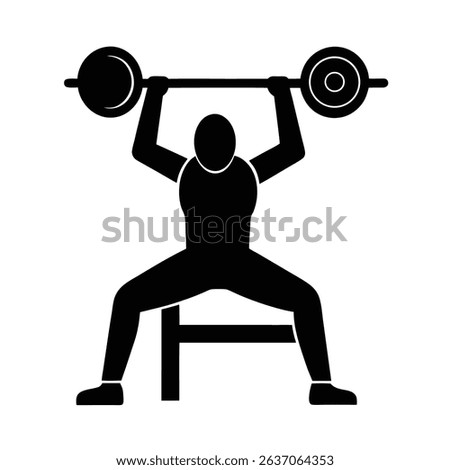 Bench Press Chest Workout Exercise Gear Silhouette Vector Art Illustration