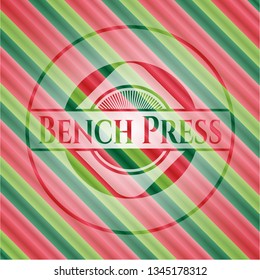 Bench Press christmas emblem background.